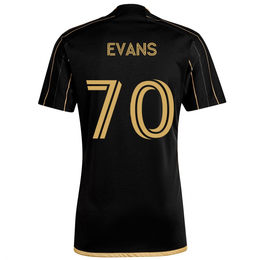 Niño Fútbol Camiseta Matthew Evans #70 Oro Negro 1ª Equipación 2024/25