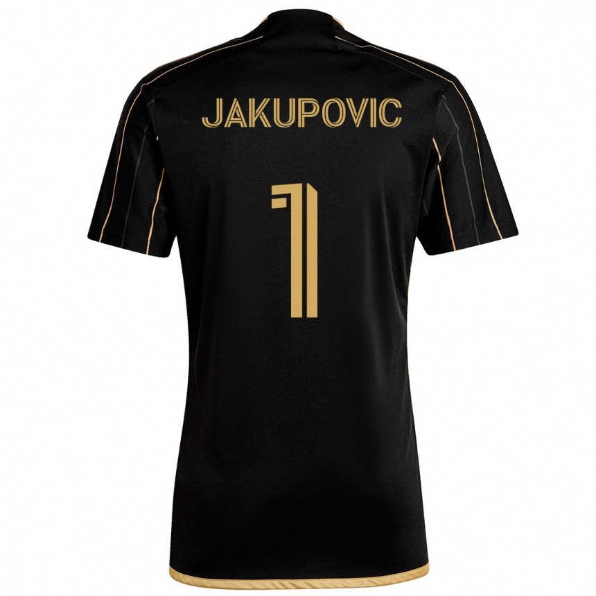 Niño Fútbol Camiseta Eldin Jakupović #1 Oro Negro 1ª Equipación 2024/25