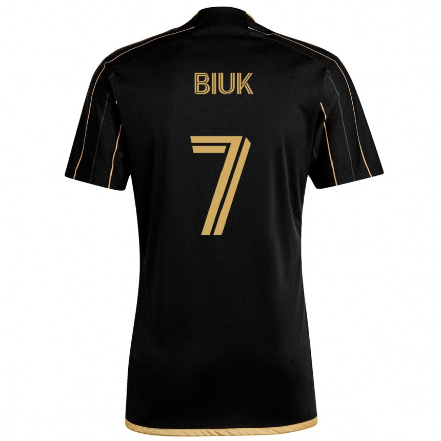 Niño Fútbol Camiseta Stipe Biuk #7 Oro Negro 1ª Equipación 2024/25