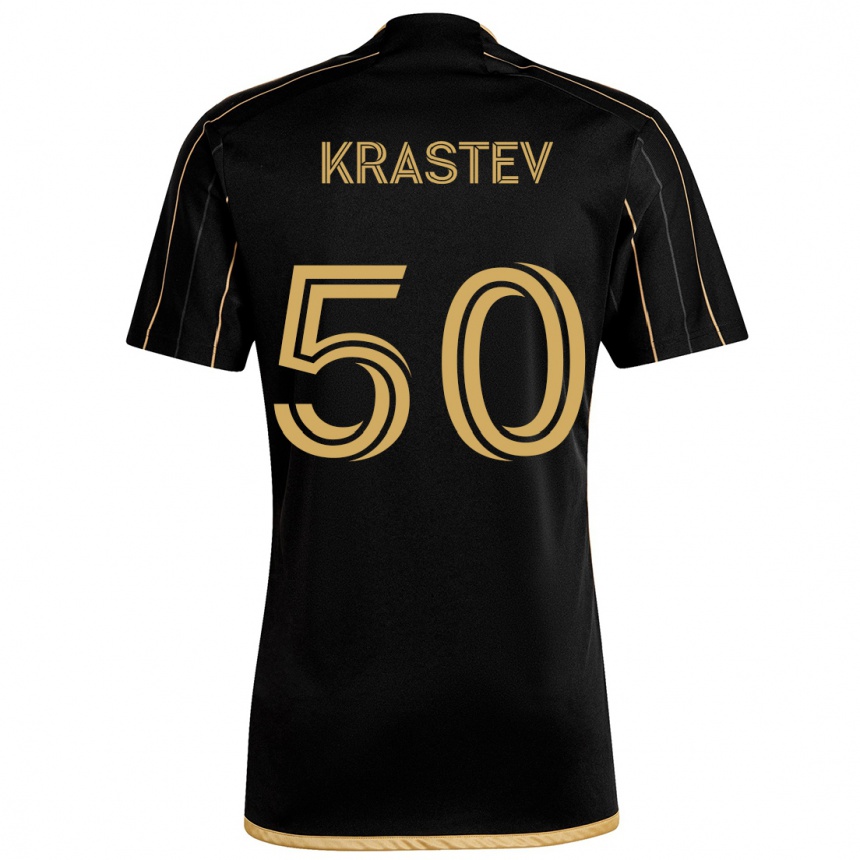 Niño Fútbol Camiseta Filip Krastev #50 Oro Negro 1ª Equipación 2024/25