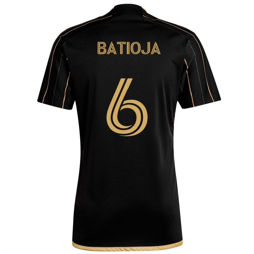 Niño Fútbol Camiseta Jeremy Batioja #6 Oro Negro 1ª Equipación 2024/25