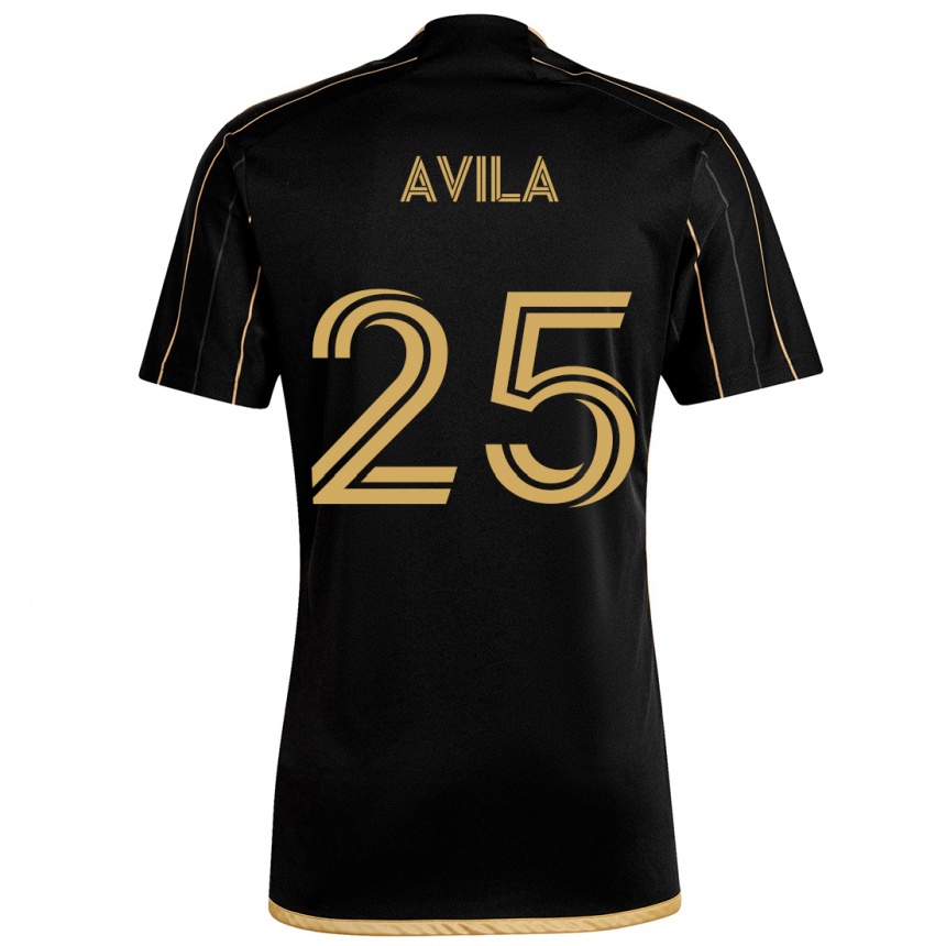 Niño Fútbol Camiseta Armando Avila #25 Oro Negro 1ª Equipación 2024/25