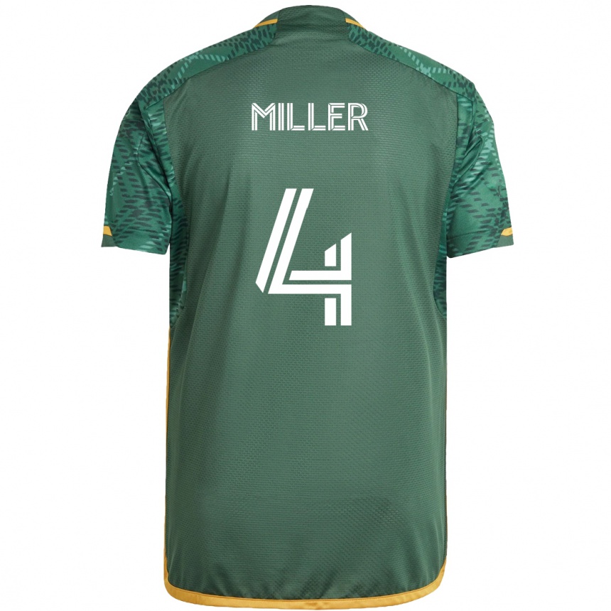 Niño Fútbol Camiseta Kamal Miller #4 Verde Naranja 1ª Equipación 2024/25