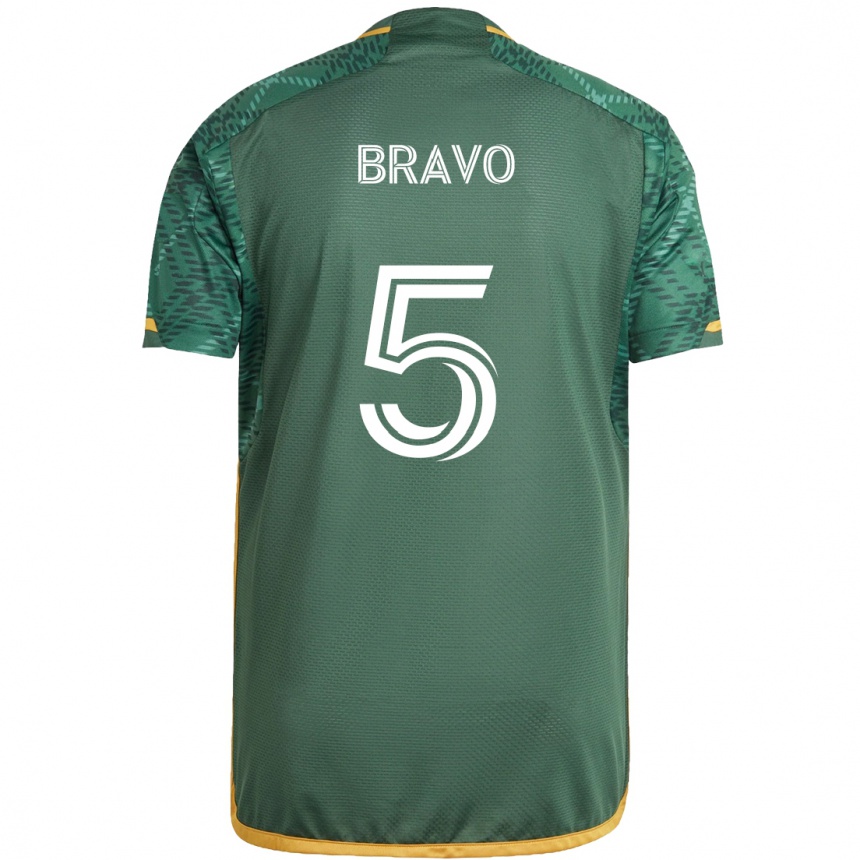 Niño Fútbol Camiseta Claudio Bravo #5 Verde Naranja 1ª Equipación 2024/25