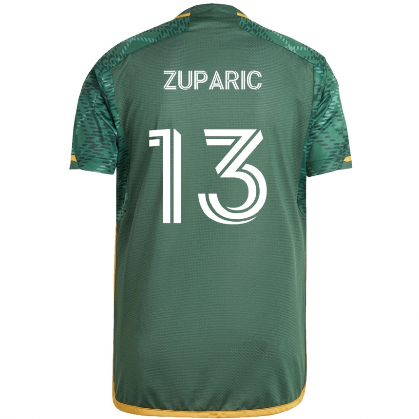 Niño Fútbol Camiseta Dario Zuparic #13 Verde Naranja 1ª Equipación 2024/25