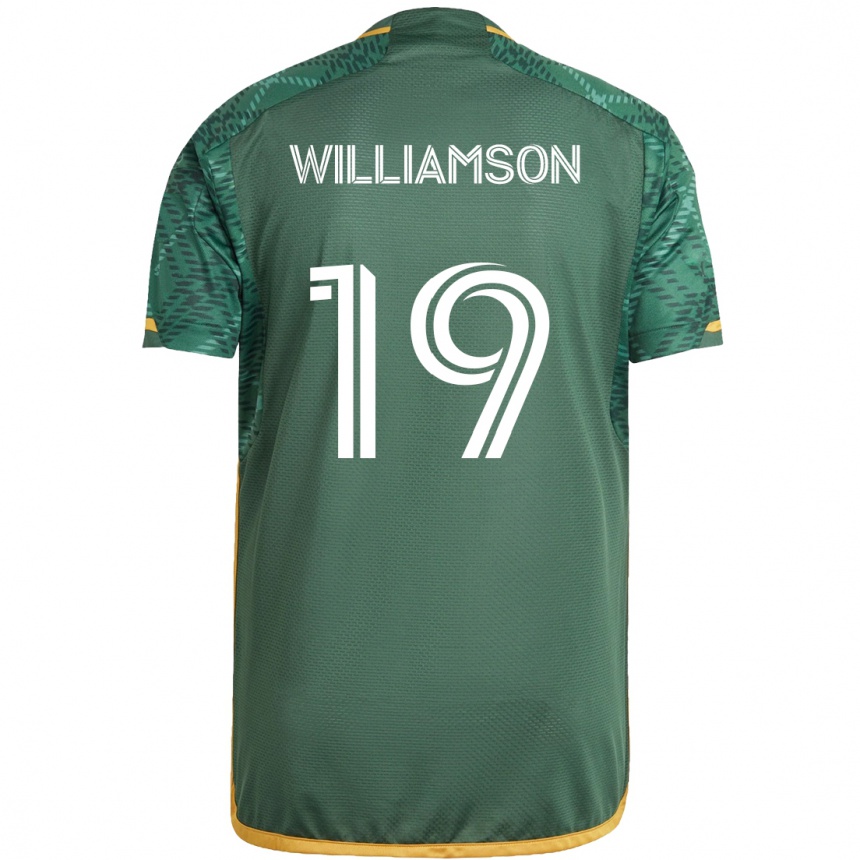 Niño Fútbol Camiseta Eryk Williamson #19 Verde Naranja 1ª Equipación 2024/25