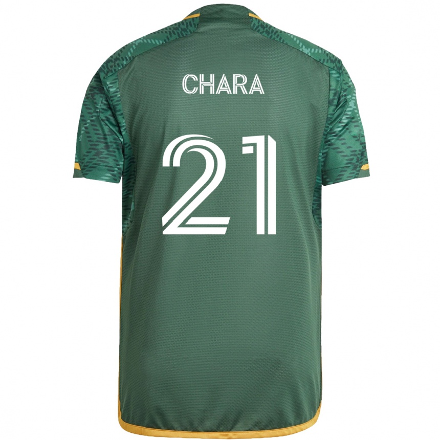 Niño Fútbol Camiseta Diego Chará #21 Verde Naranja 1ª Equipación 2024/25