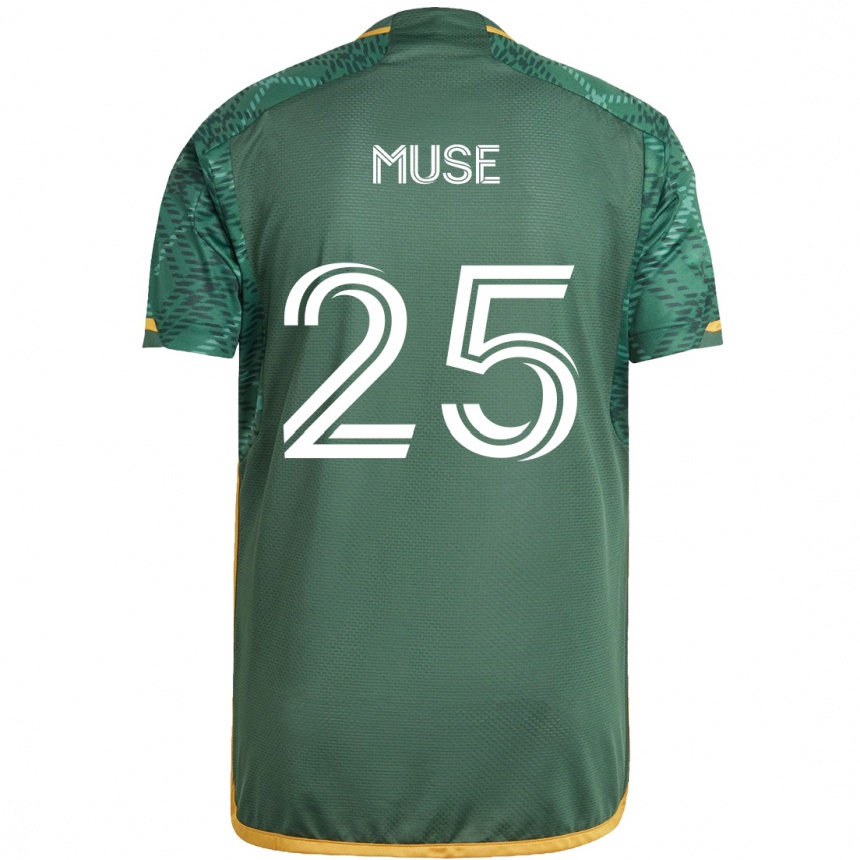 Niño Fútbol Camiseta Trey Muse #25 Verde Naranja 1ª Equipación 2024/25