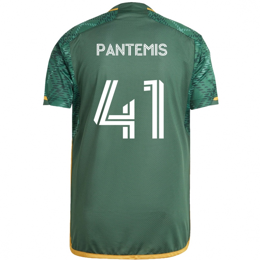 Niño Fútbol Camiseta James Pantemis #41 Verde Naranja 1ª Equipación 2024/25