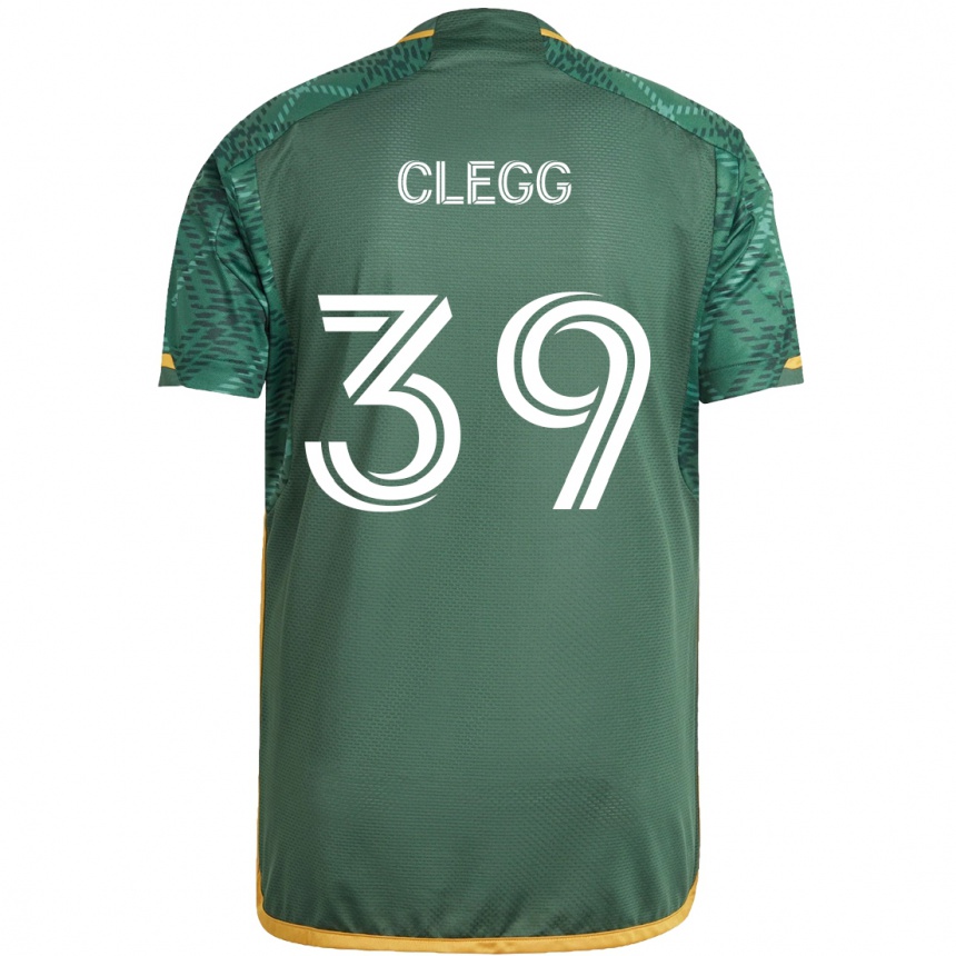 Niño Fútbol Camiseta Tyler Clegg #39 Verde Naranja 1ª Equipación 2024/25