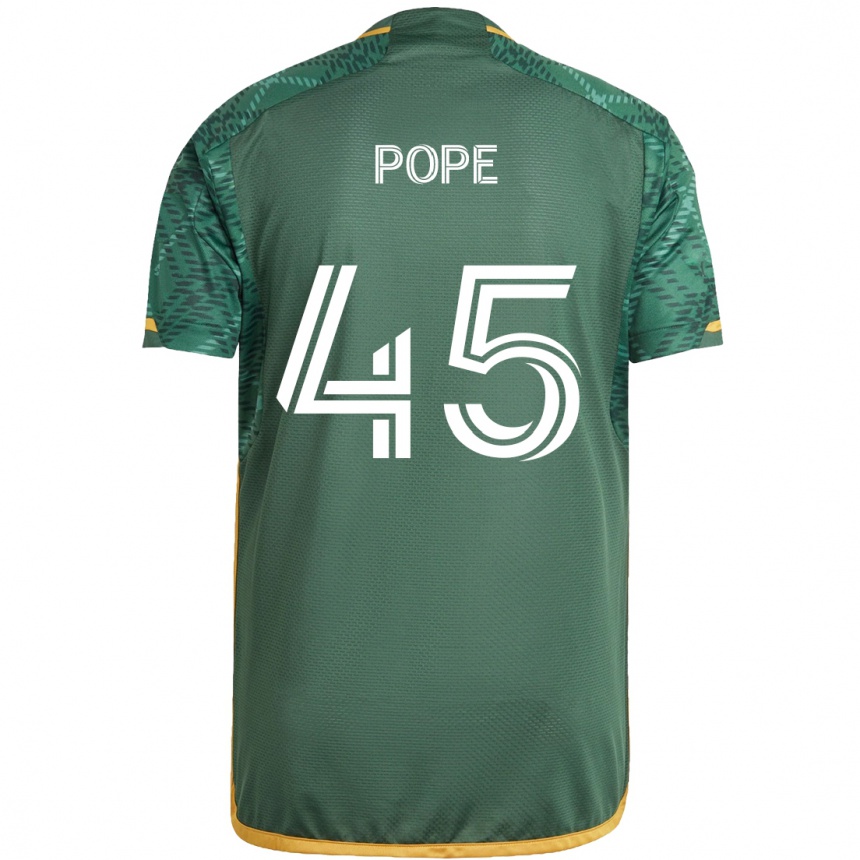 Niño Fútbol Camiseta Blake Pope #45 Verde Naranja 1ª Equipación 2024/25