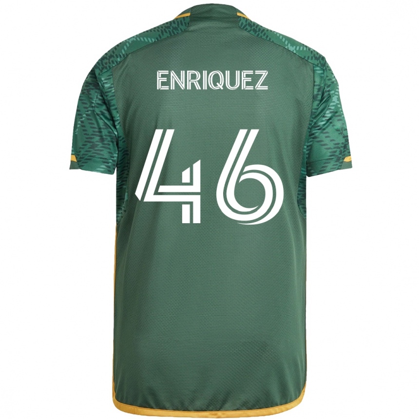 Niño Fútbol Camiseta Victor Enriquez #46 Verde Naranja 1ª Equipación 2024/25