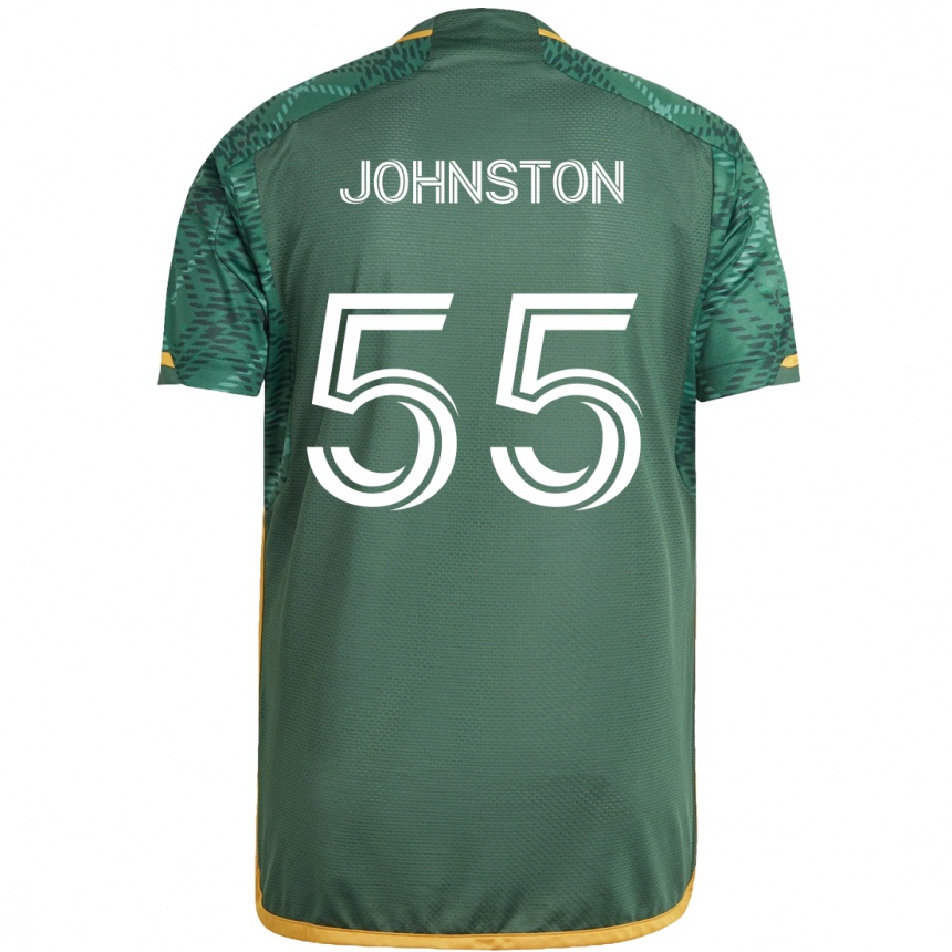 Niño Fútbol Camiseta Malcolm Johnston #55 Verde Naranja 1ª Equipación 2024/25