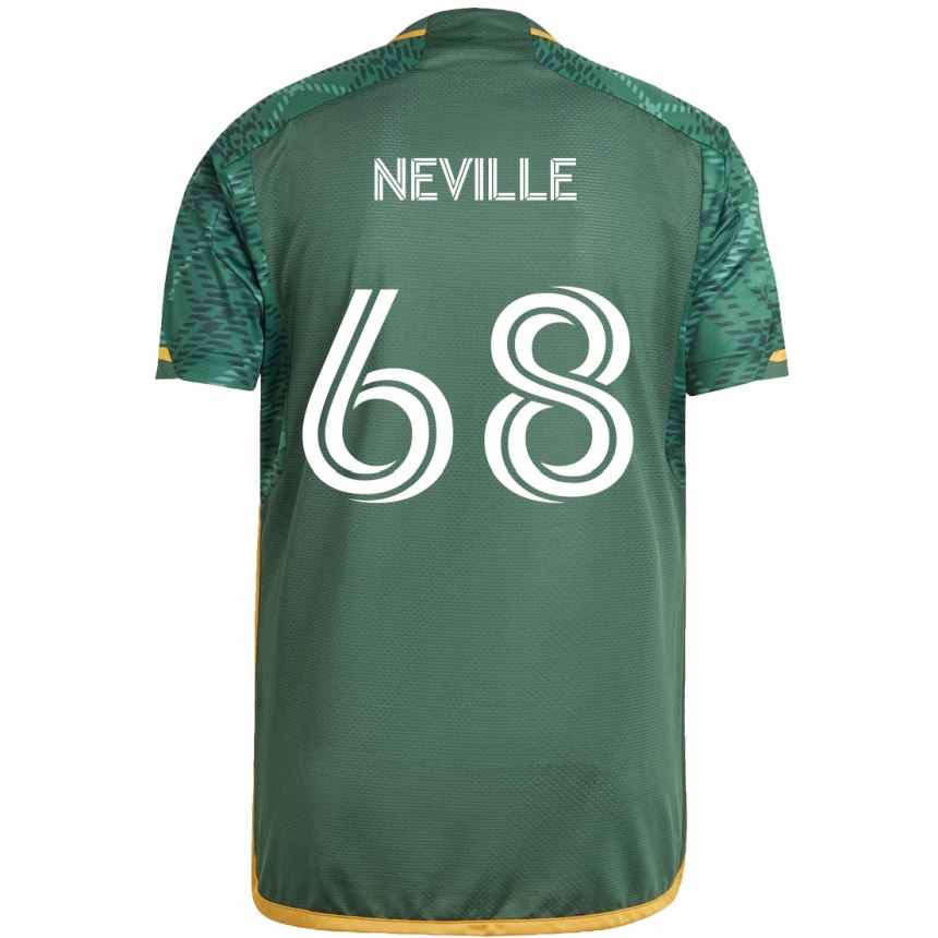 Niño Fútbol Camiseta Harvey Neville #68 Verde Naranja 1ª Equipación 2024/25