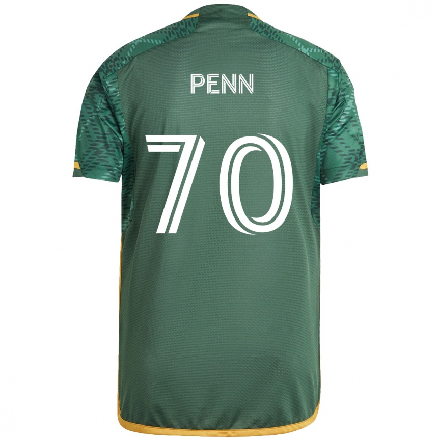 Niño Fútbol Camiseta Josh Penn #70 Verde Naranja 1ª Equipación 2024/25