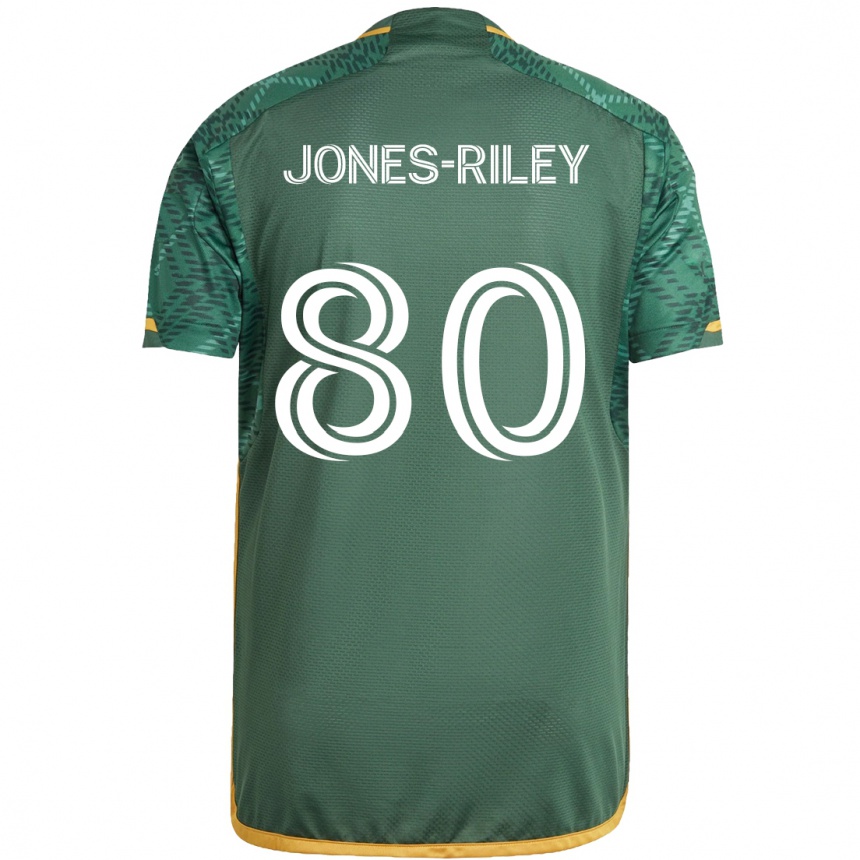 Niño Fútbol Camiseta Jaden Jones-Riley #80 Verde Naranja 1ª Equipación 2024/25