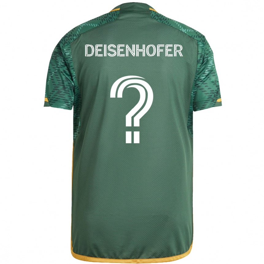 Niño Fútbol Camiseta Maximilian Deisenhofer #0 Verde Naranja 1ª Equipación 2024/25