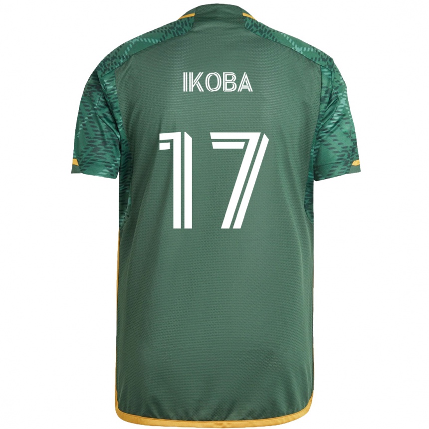 Niño Fútbol Camiseta Tega Ikoba #17 Verde Naranja 1ª Equipación 2024/25