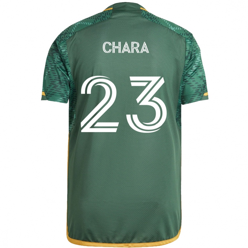 Niño Fútbol Camiseta Yimmi Chará #23 Verde Naranja 1ª Equipación 2024/25