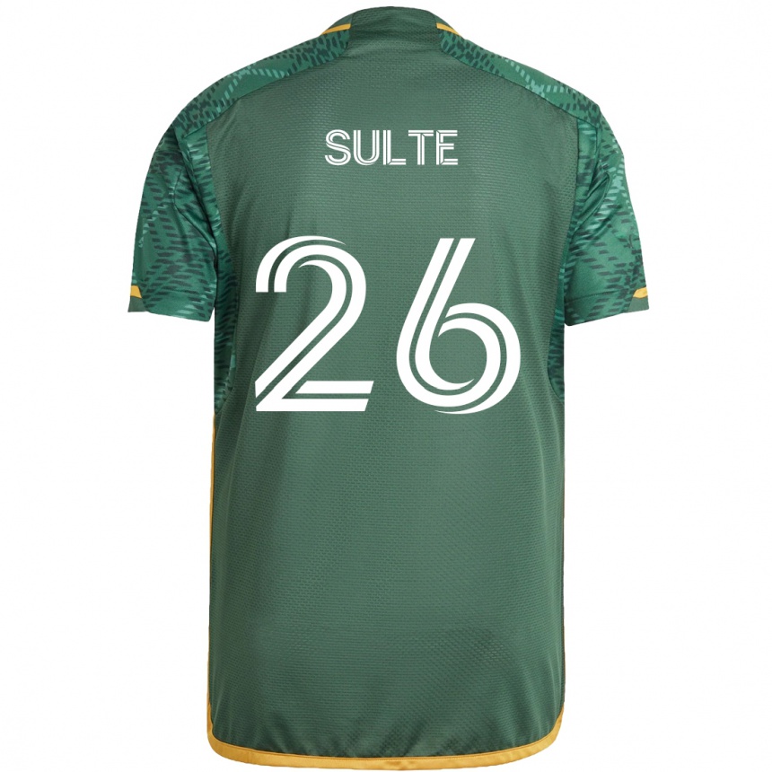 Niño Fútbol Camiseta Hunter Sulte #26 Verde Naranja 1ª Equipación 2024/25