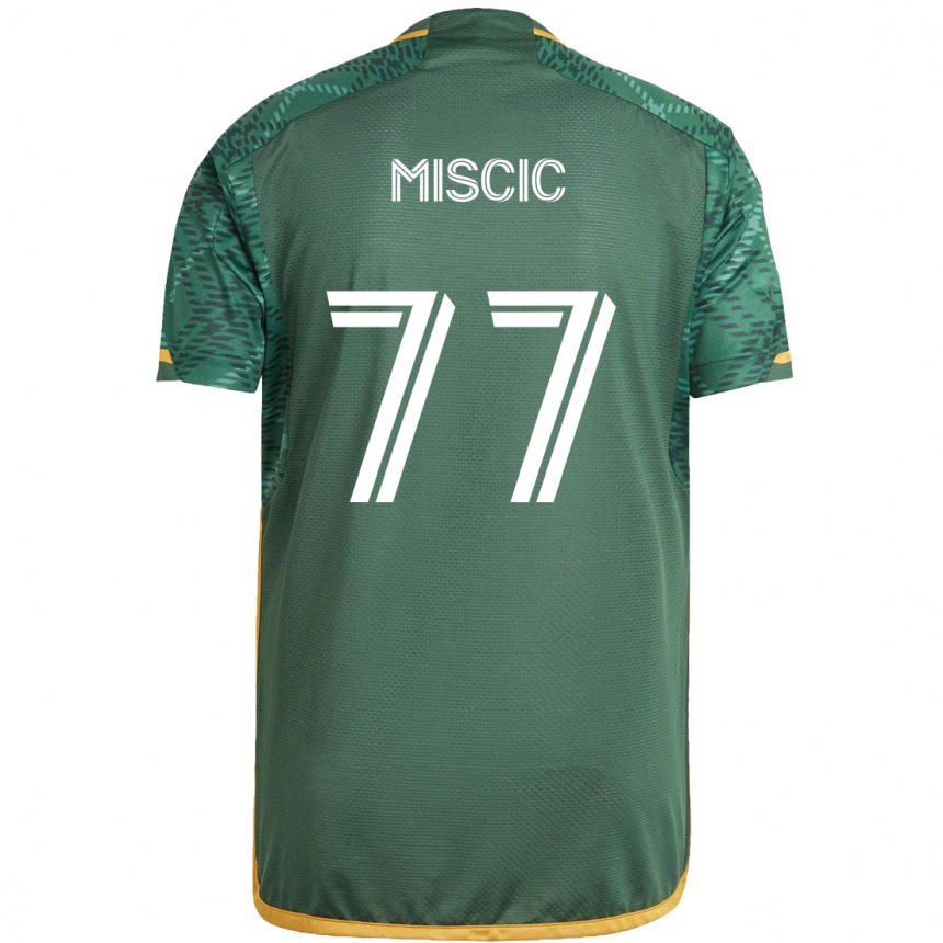 Niño Fútbol Camiseta Selmir Miscic #77 Verde Naranja 1ª Equipación 2024/25