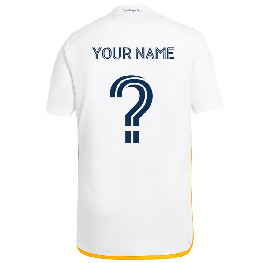 Niño Fútbol Camiseta Su Nombre #0 Blanco Amarillo 1ª Equipación 2024/25