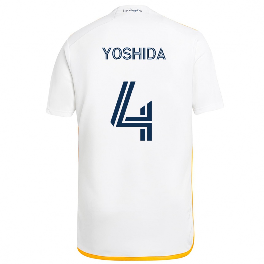 Niño Fútbol Camiseta Maya Yoshida #4 Blanco Amarillo 1ª Equipación 2024/25