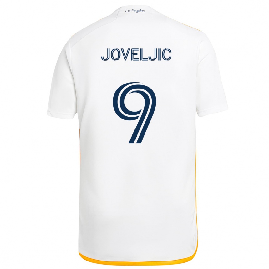 Niño Fútbol Camiseta Dejan Joveljic #9 Blanco Amarillo 1ª Equipación 2024/25