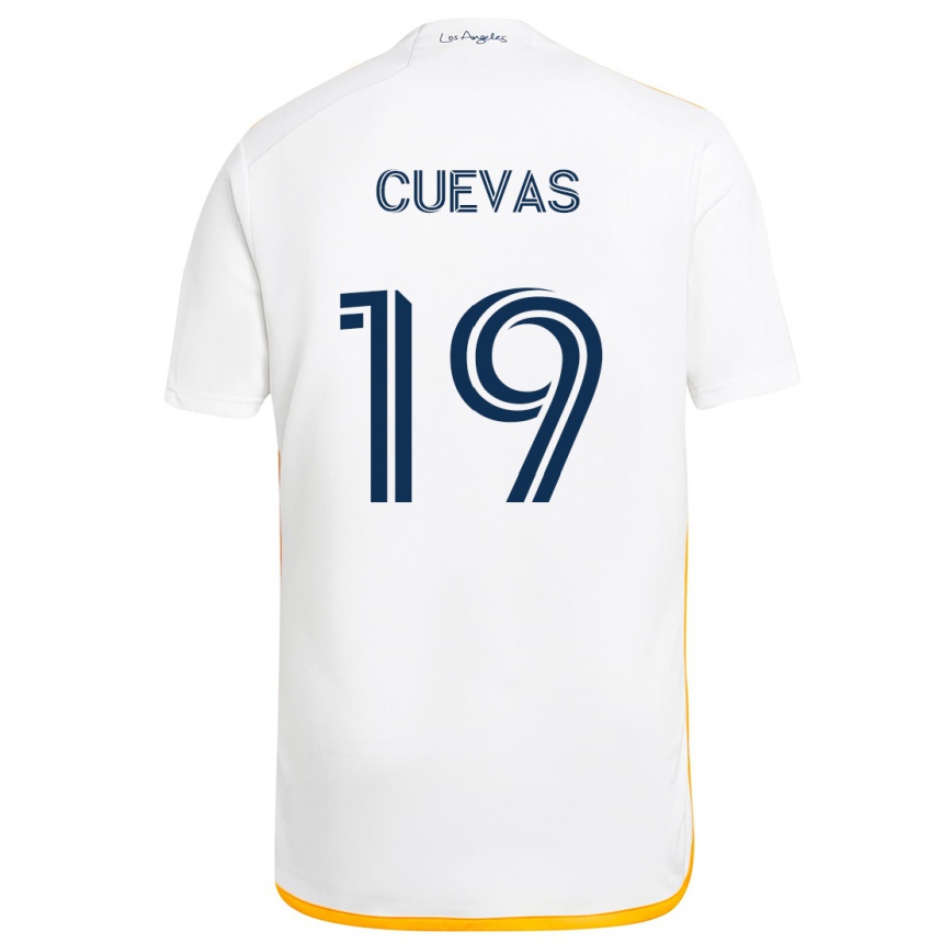 Niño Fútbol Camiseta Mauricio Cuevas #19 Blanco Amarillo 1ª Equipación 2024/25