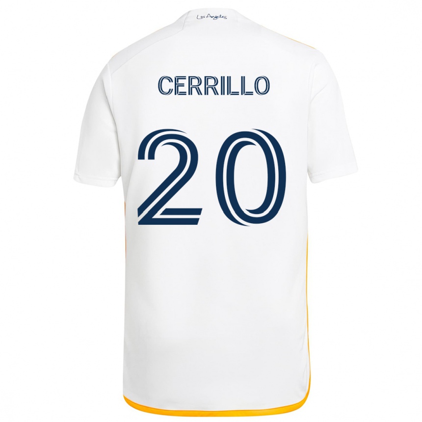 Niño Fútbol Camiseta Edwin Cerrillo #20 Blanco Amarillo 1ª Equipación 2024/25