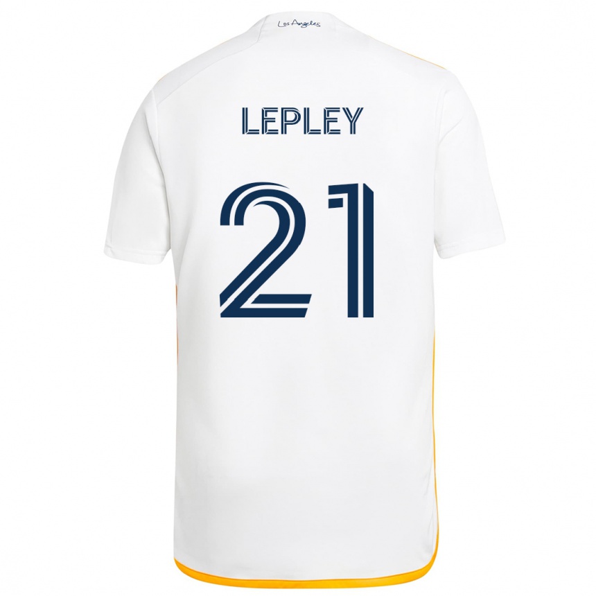 Niño Fútbol Camiseta Tucker Lepley #21 Blanco Amarillo 1ª Equipación 2024/25