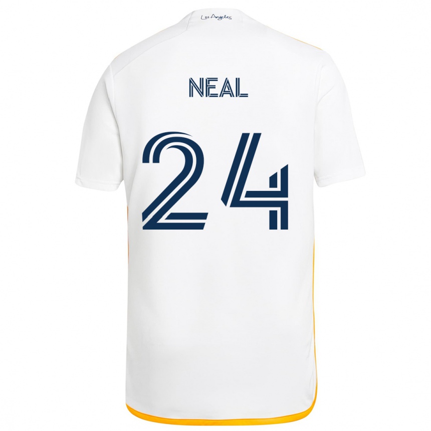 Niño Fútbol Camiseta Jalen Neal #24 Blanco Amarillo 1ª Equipación 2024/25