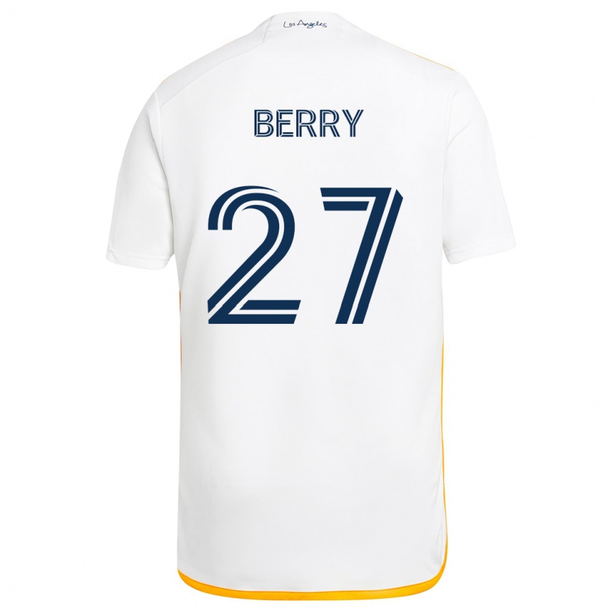 Niño Fútbol Camiseta Miguel Berry #27 Blanco Amarillo 1ª Equipación 2024/25