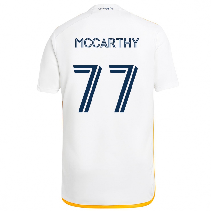 Niño Fútbol Camiseta John Mccarthy #77 Blanco Amarillo 1ª Equipación 2024/25