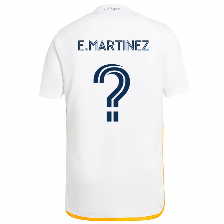 Niño Fútbol Camiseta Enrique Martinez #0 Blanco Amarillo 1ª Equipación 2024/25