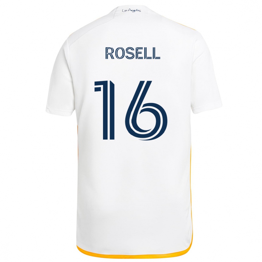 Niño Fútbol Camiseta Uri Rosell #16 Blanco Amarillo 1ª Equipación 2024/25