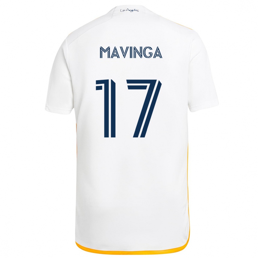 Niño Fútbol Camiseta Chris Mavinga #17 Blanco Amarillo 1ª Equipación 2024/25