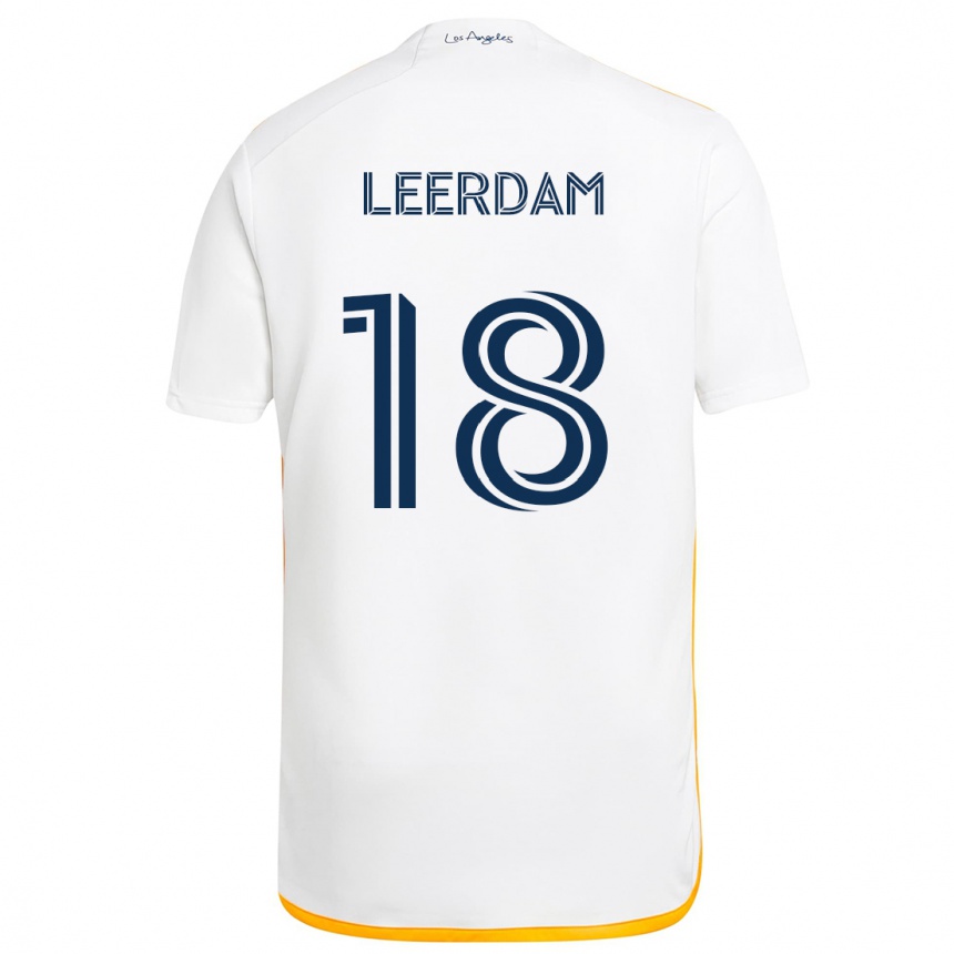 Niño Fútbol Camiseta Kelvin Leerdam #18 Blanco Amarillo 1ª Equipación 2024/25