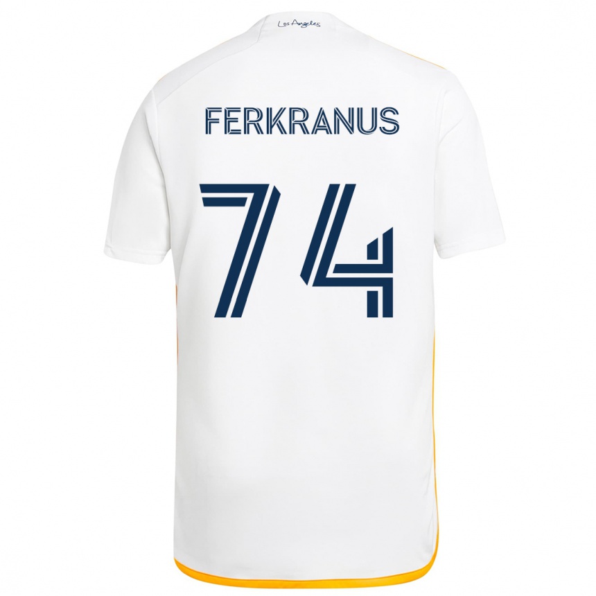 Niño Fútbol Camiseta Marcus Ferkranus #74 Blanco Amarillo 1ª Equipación 2024/25