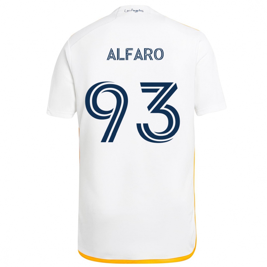 Niño Fútbol Camiseta Tony Alfaro #93 Blanco Amarillo 1ª Equipación 2024/25