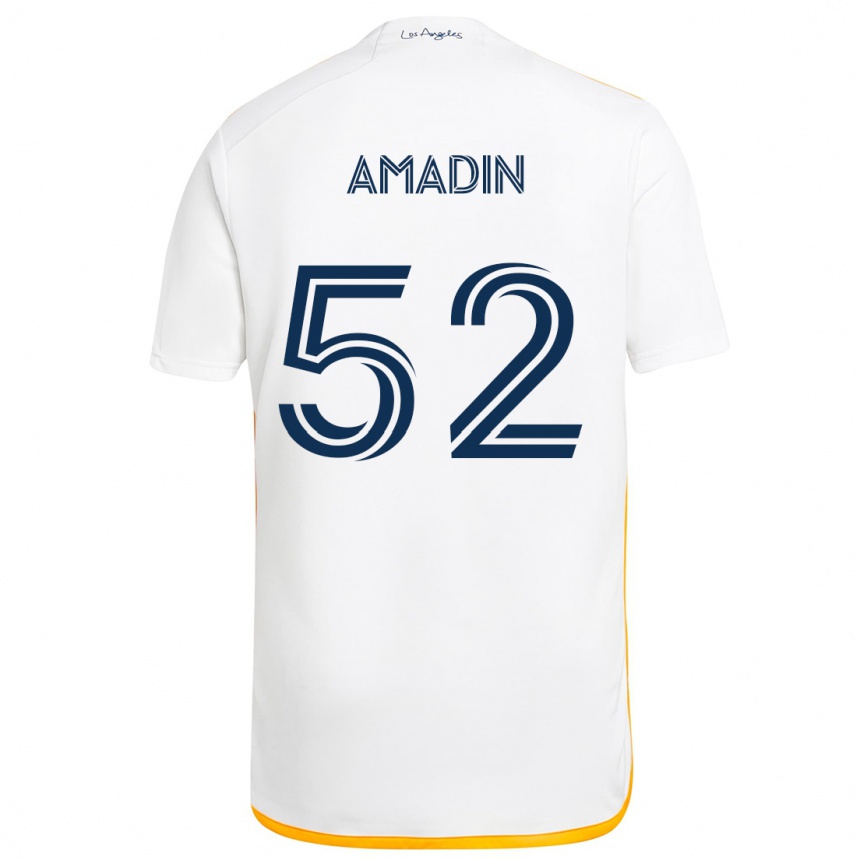 Niño Fútbol Camiseta Elijah Amadin #52 Blanco Amarillo 1ª Equipación 2024/25