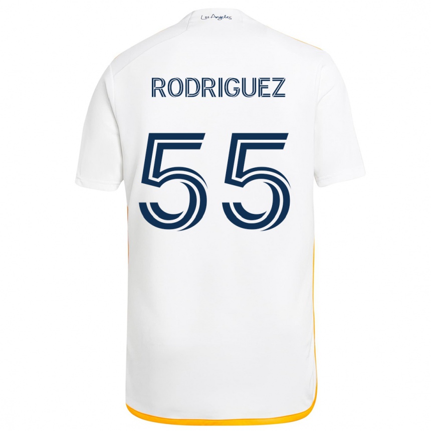 Niño Fútbol Camiseta Diego Rodriguez #55 Blanco Amarillo 1ª Equipación 2024/25