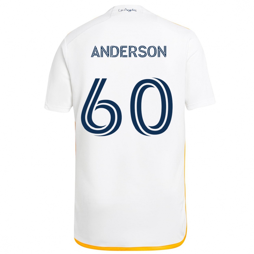 Niño Fútbol Camiseta Nolan Anderson #60 Blanco Amarillo 1ª Equipación 2024/25