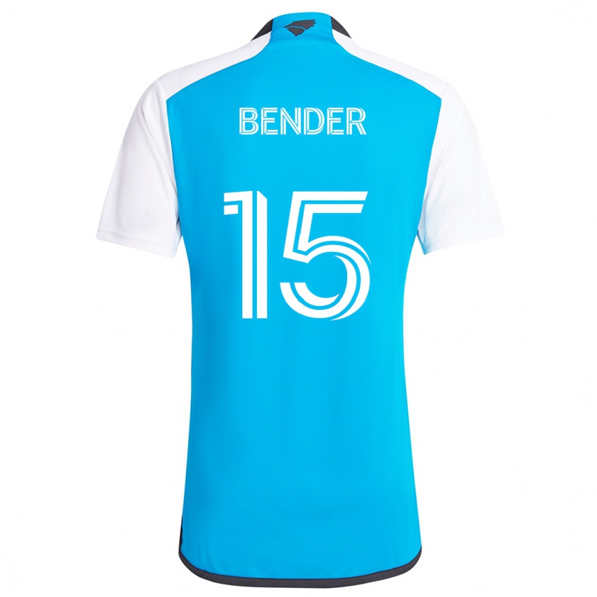 Niño Fútbol Camiseta Ben Bender #15 Azul Blanco 1ª Equipación 2024/25