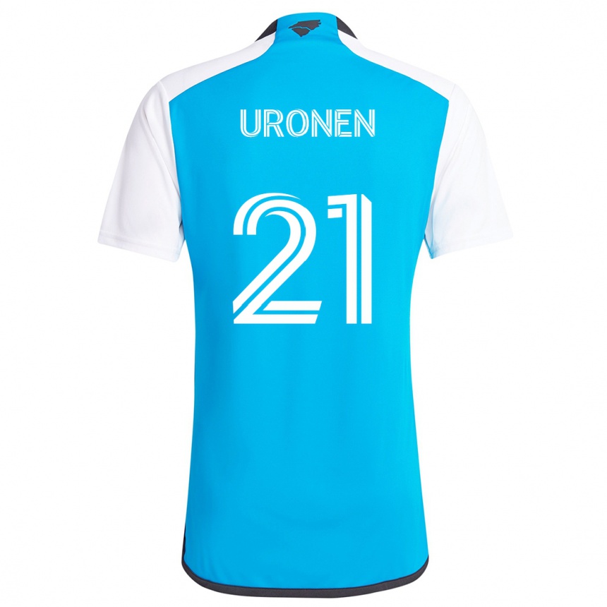 Niño Fútbol Camiseta Jere Uronen #21 Azul Blanco 1ª Equipación 2024/25