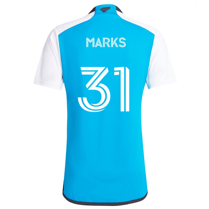 Niño Fútbol Camiseta George Marks #31 Azul Blanco 1ª Equipación 2024/25