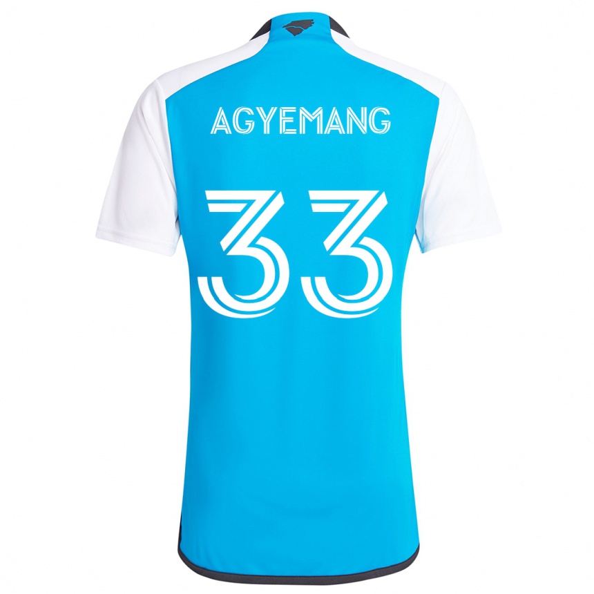 Niño Fútbol Camiseta Patrick Agyemang #33 Azul Blanco 1ª Equipación 2024/25