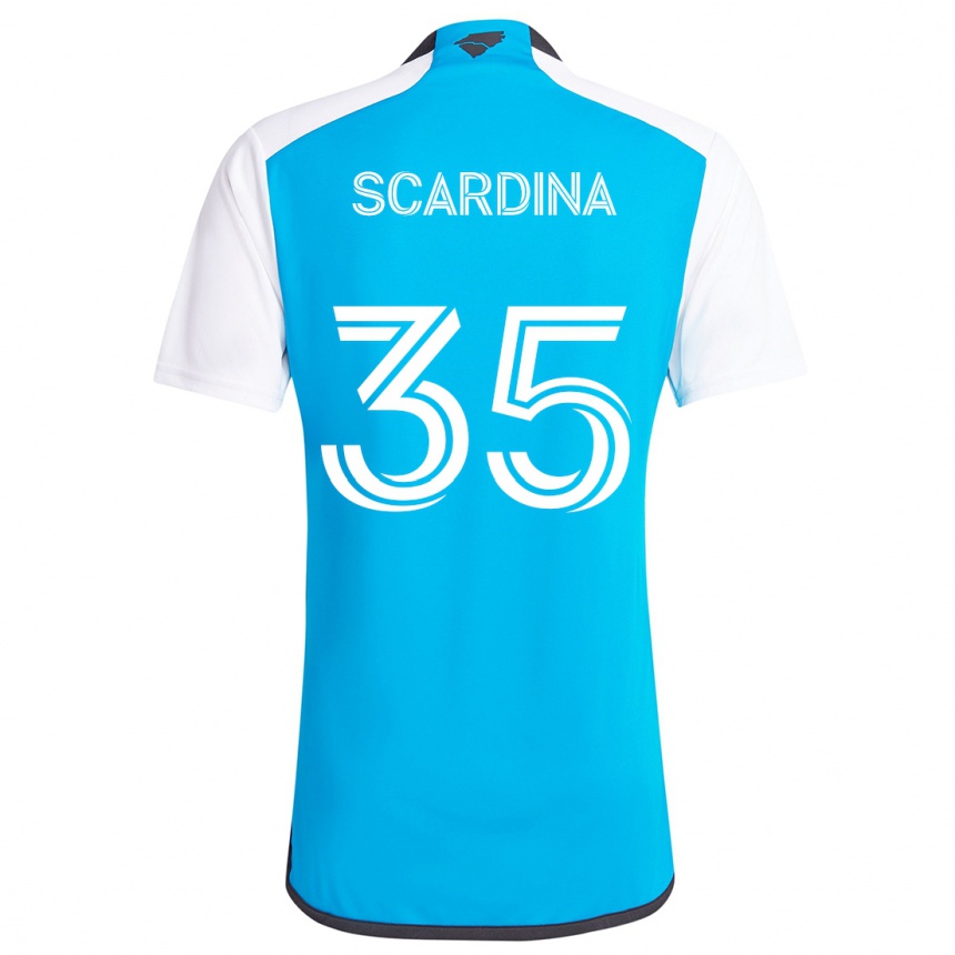 Niño Fútbol Camiseta Nick Scardina #35 Azul Blanco 1ª Equipación 2024/25