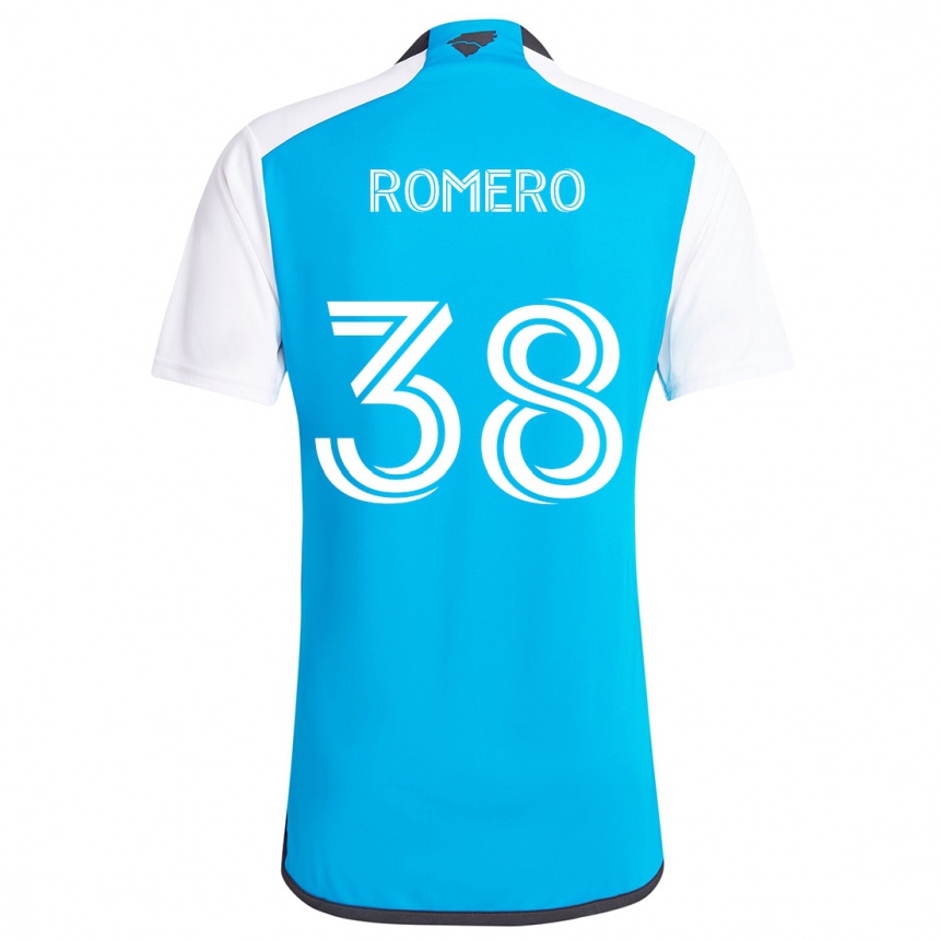 Niño Fútbol Camiseta Brian Romero #38 Azul Blanco 1ª Equipación 2024/25