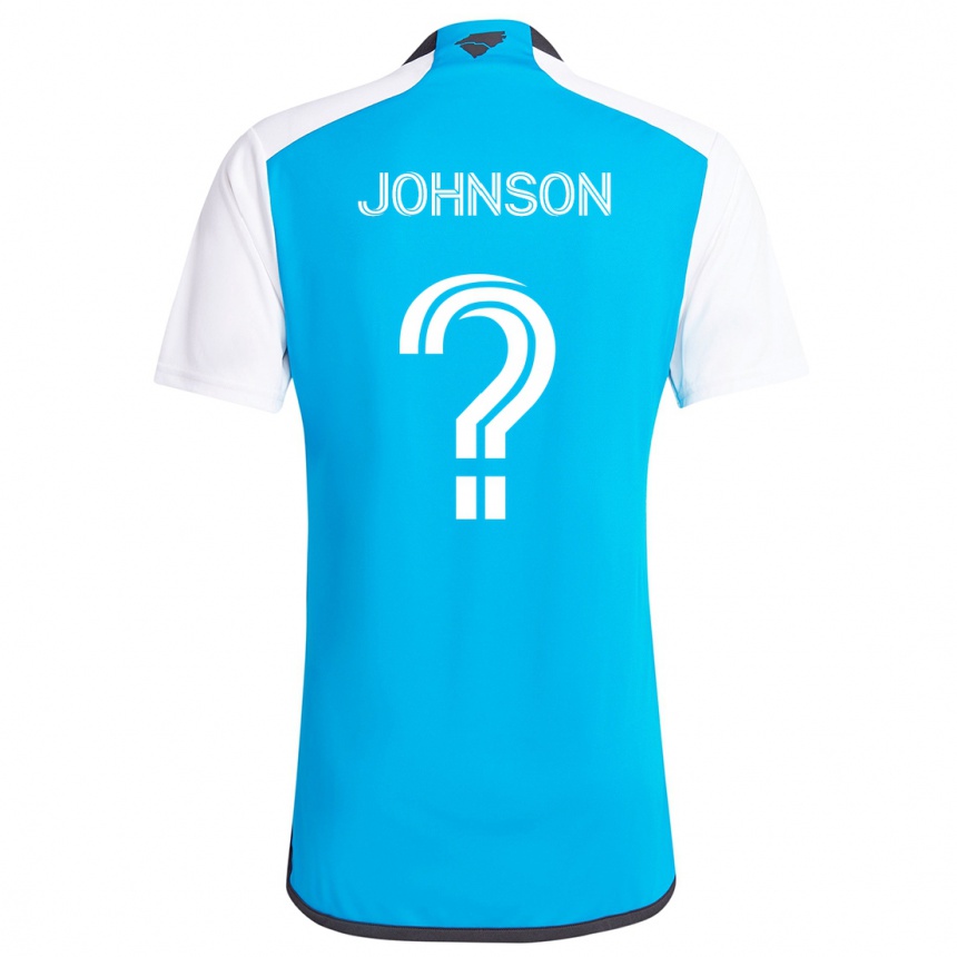 Niño Fútbol Camiseta Tate Johnson #0 Azul Blanco 1ª Equipación 2024/25